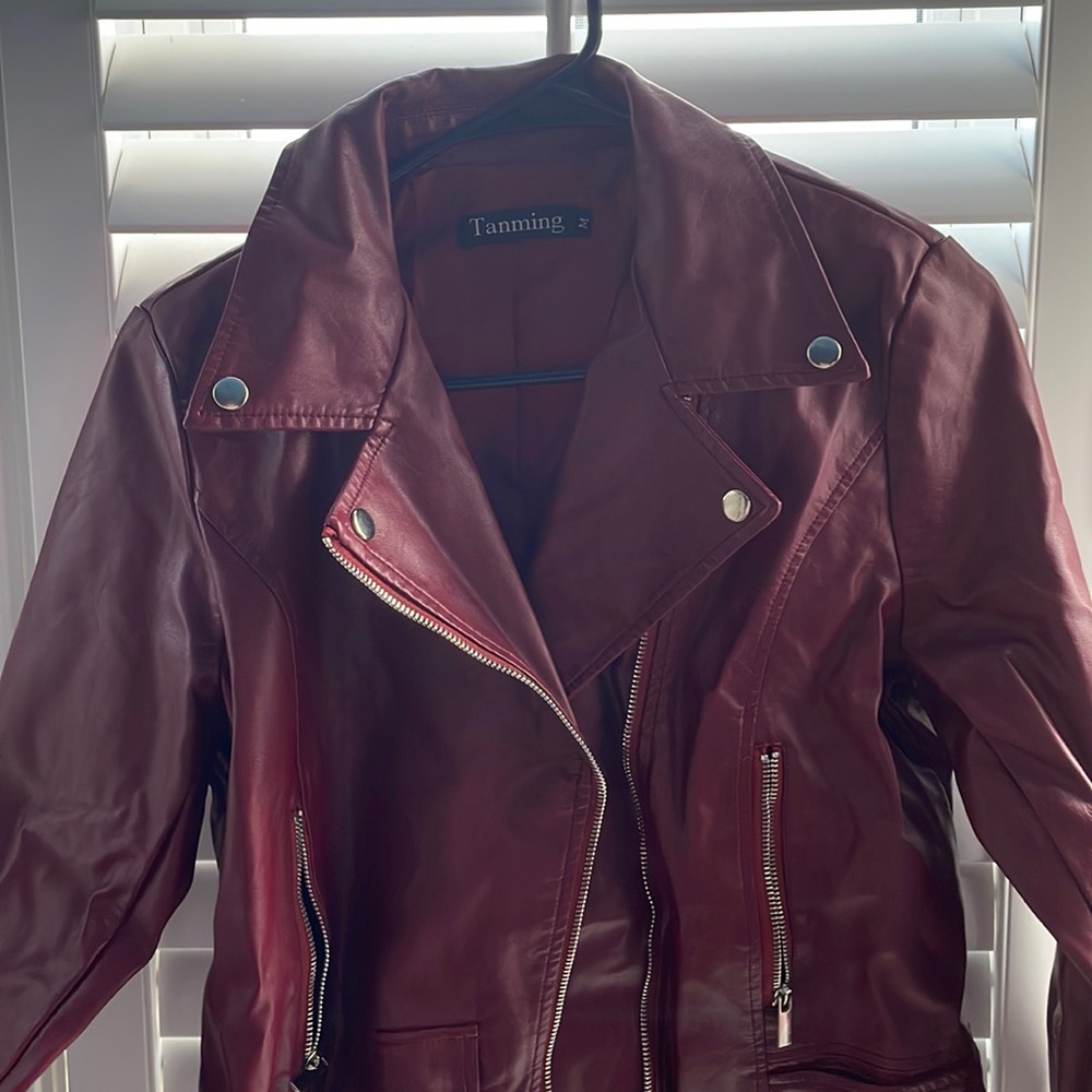 Red leather jacket